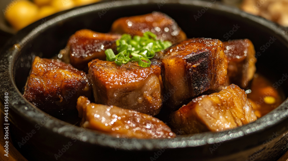 The national cuisine of Macau. Pork roast The national cuisine of Macau. Pork roast