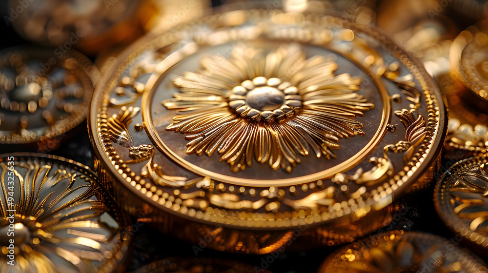 Golden Floral Detail Closeup Macro Photo Golden Floral Detail Closeup Macro Photo