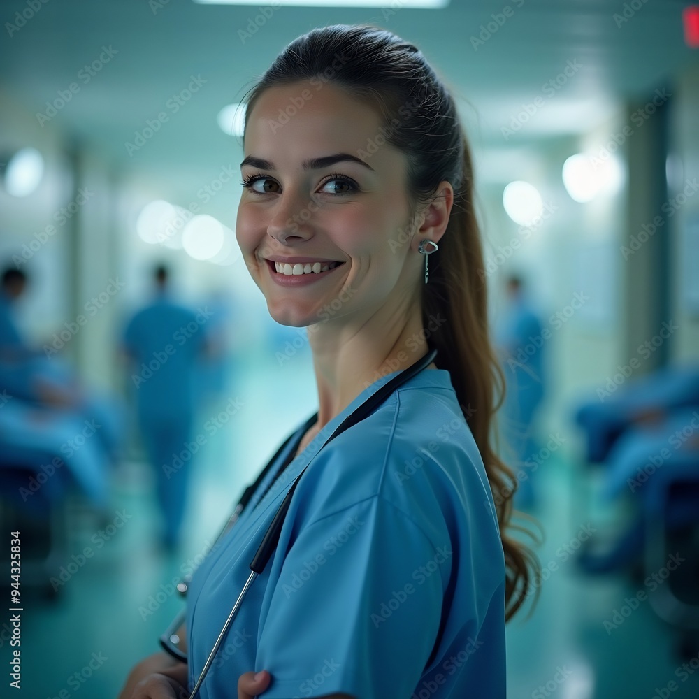 Fototapeta premium Medium shot female nurse at hospital
