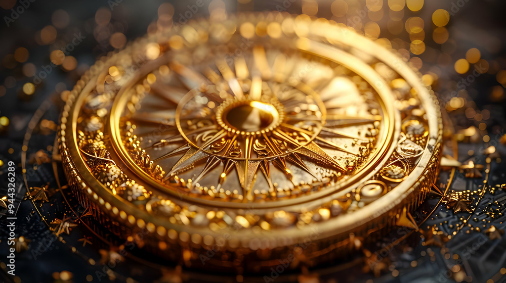 Golden Compass 3D Illustration Golden Compass 3D Illustration
