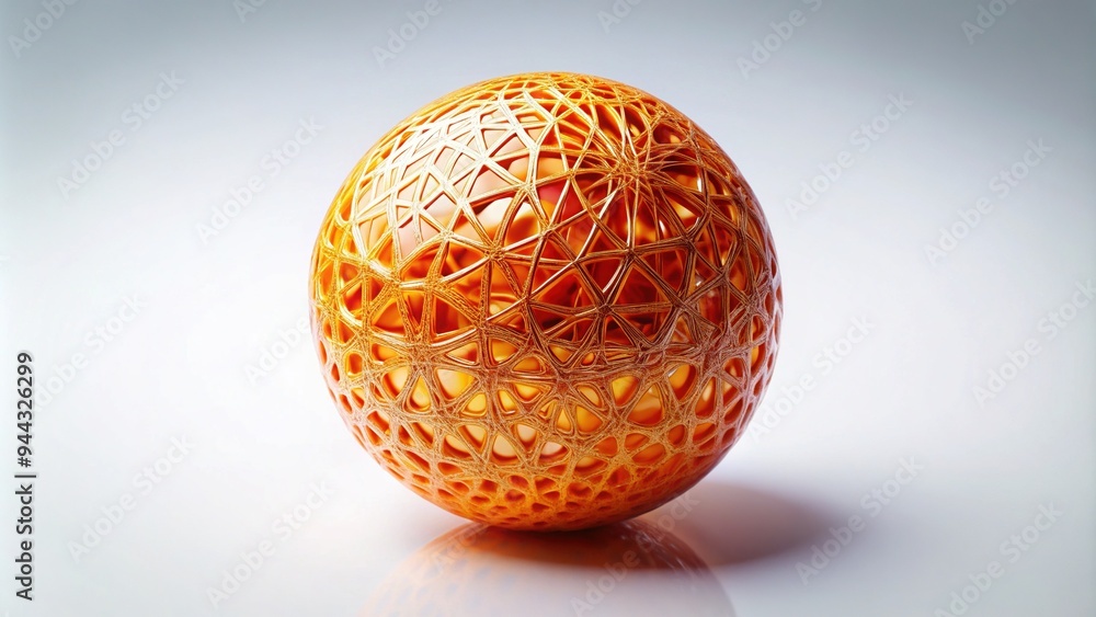 Vibrant orange sphere with intricate texture and subtle sheen sits atop a minimalist white background, highlighting its unique shape and inviting visual interest. Vibrant orange sphere with intricate texture and subtle sheen sits atop a minimalist white background, highlighting its unique shape and inviting visual interest.