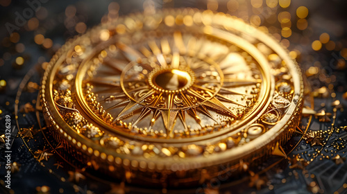 Wallpaper Mural Golden Compass 3D Illustration Torontodigital.ca