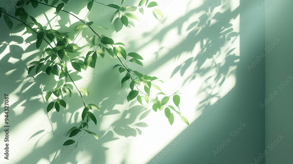 A leafy tree casts a shadow on a wall A leafy tree casts a shadow on a wall