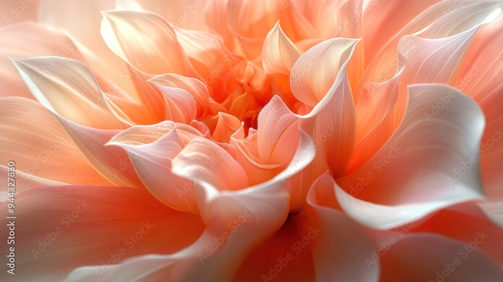 Delicate Peach Dahlia Flower Closeup Delicate Peach Dahlia Flower Closeup
