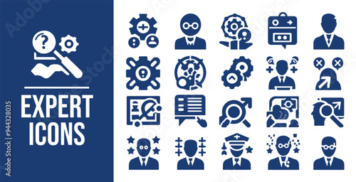 Expert icon set Collection of cooperation, team target, leadership, collaboration and more. Vector illustration