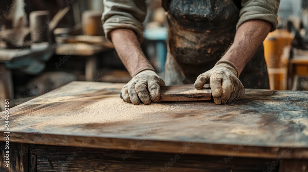 Carpenter's Hands Assembling Wooden Furniture Carpenter's Hands Assembling Wooden Furniture