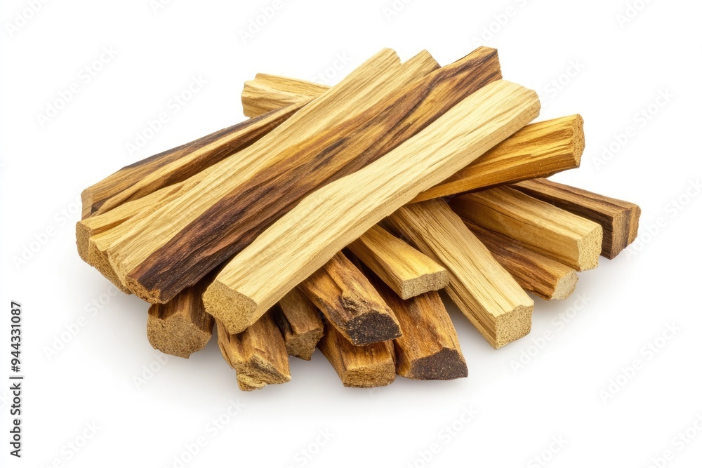 Palo Santo Sticks Isolated on White Background. Aromatherapy Holy Wood Smudge Sticks from Peru. Palo Santo Sticks Isolated on White Background. Aromatherapy Holy Wood Smudge Sticks from Peru.