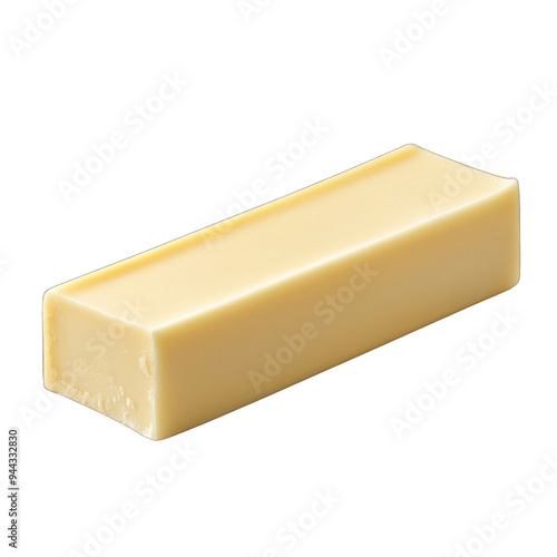 A smooth, creamy stick of butter, perfect for cooking or baking. Ideal for enhancing flavors in various dishes. transparent background