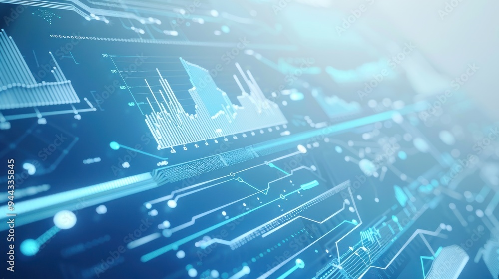 Abstract Digital Interface with Charts and Data Abstract Digital Interface with Charts and Data