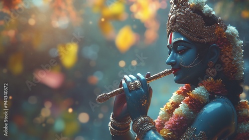 Lord Krishna , kindness and gentleness, flute photo