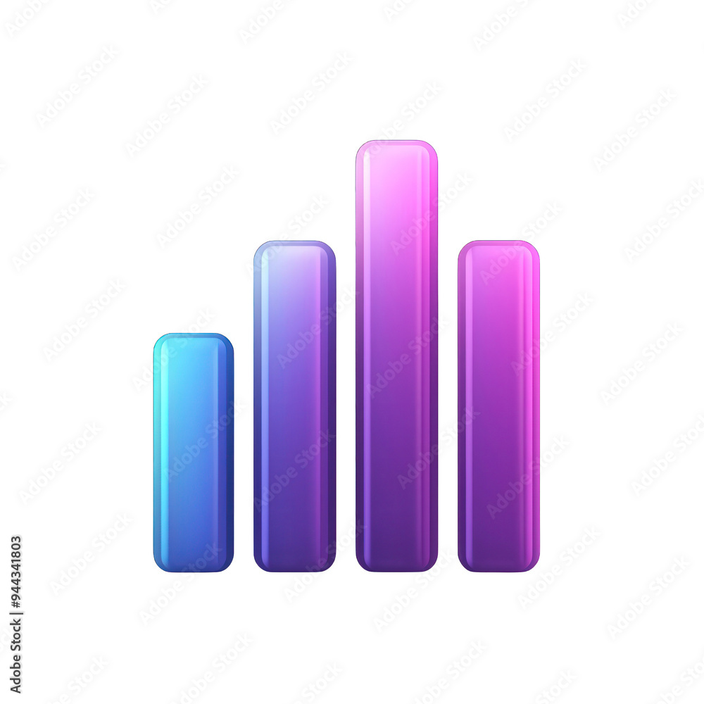 A vibrant, modern bar chart graphic showcasing data visualization with shades of blue and purple colors. transparent background A vibrant, modern bar chart graphic showcasing data visualization with shades of blue and purple colors. transparent background