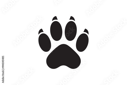 Dog paw silhouette vector illustration