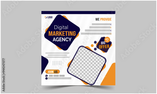 Creative business marketing banner for social media post template