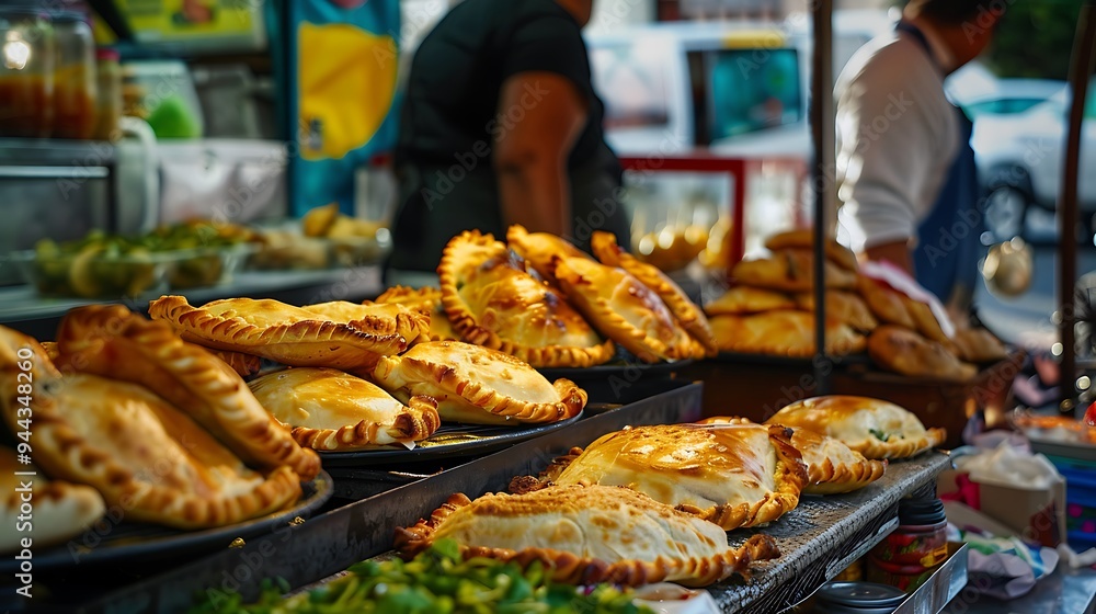 Obraz premium Golden Empanadas: A Street Food Delight