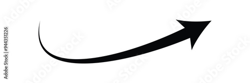  black long  curved arrow icon. Arrow pointing . long  curved Arrow vector . arrow icon eps 10.