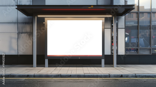 A large white billboard sits on a city street, Mockups, Transparent PNG