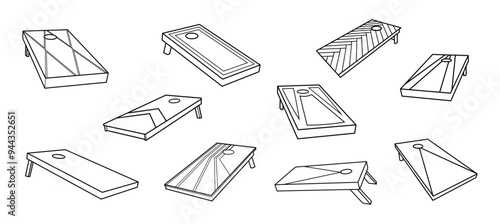 cornhole boards vector