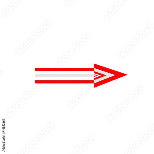 Vector red and grey arrow icon, logo on white background. Arrow direction symbol. 