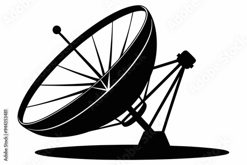 dish antenna black  silhouette vector