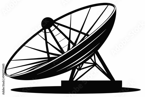 dish antenna black  silhouette vector