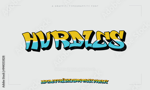 Colourful Graffiti Font, this font can be used for logos and it looks perfect for short phrases and taglines photo