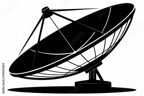 dish antenna black  silhouette vector