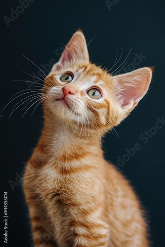 Cat Head Tilt. Curious Kitten Displaying Cute Listening Behaviour
