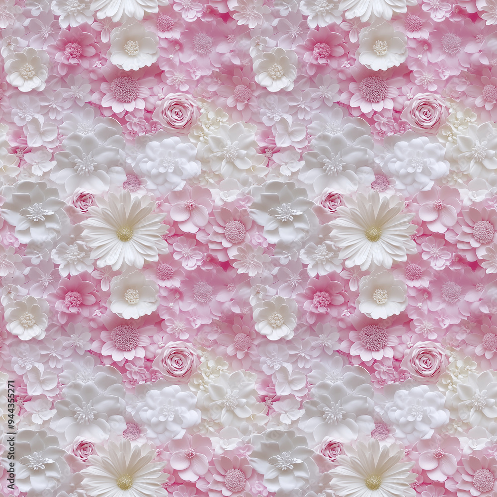 custom made wallpaper toronto digitalSeamless pattern of soft pink and white flowers with delicate petals and a romantic, elegant design