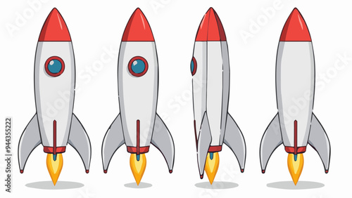 Rakete in verschiedenen Winkeln 