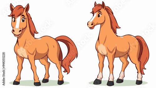 Niedliche Cartoon-Pferde