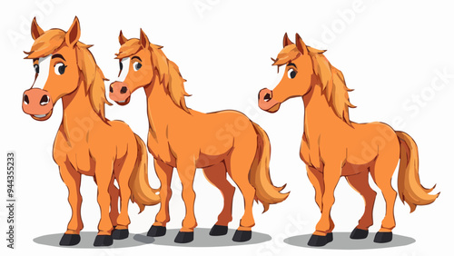 Niedliche Cartoon-Pferde