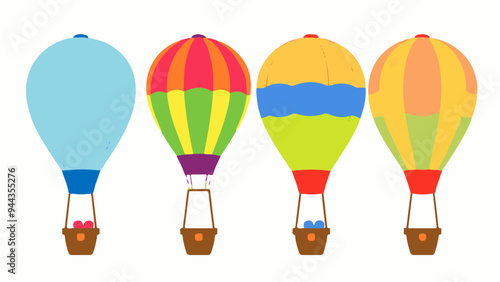 Bunte Heißluftballons im Flug