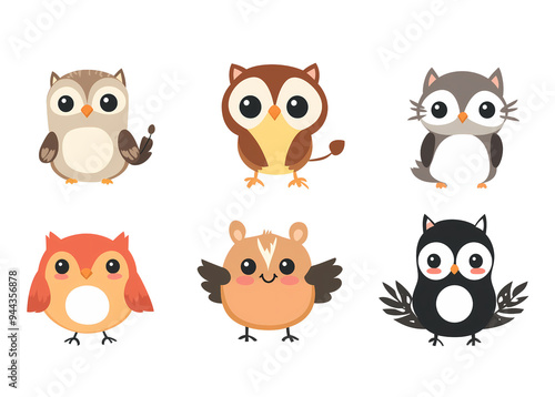 Cute, cartoon-style, Adorable Cartoon-Style Animal Vector Illustrations in Cute and Playful Designs