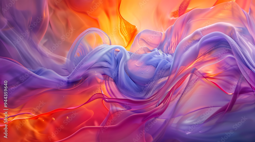 Obraz premium A splash of water with a splash of orange and blue. 