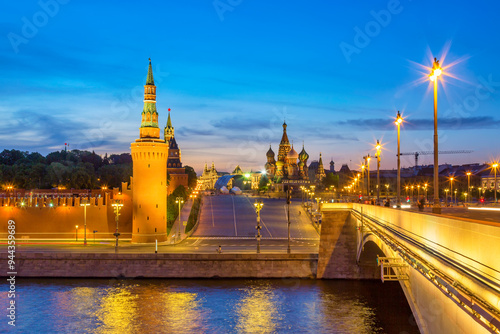 Photography Beautiful sunset over the Kremlin wall towers and St