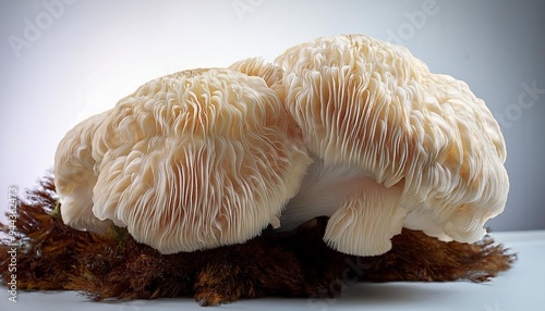 mushroom lion s mane hericium erinaceus generative ai photo