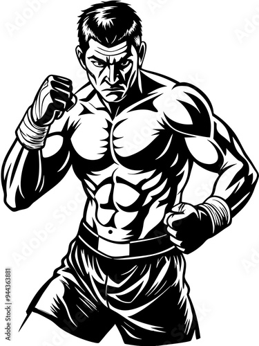 illustration of a young man exercising with dumbbells