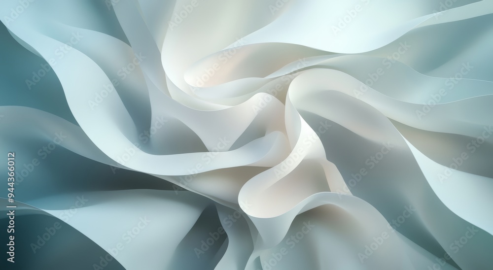 abstract background with a white fabric texture in motion on a light blue-grey background. abstract background with a white fabric texture in motion on a light blue-grey background.