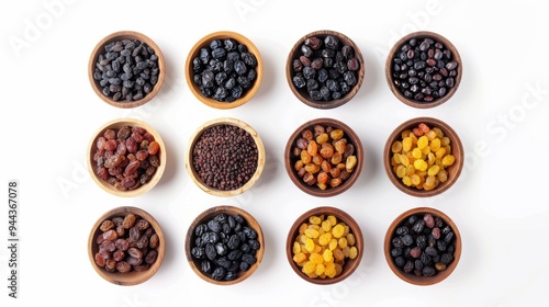 Raisin grain in bowl closeup view