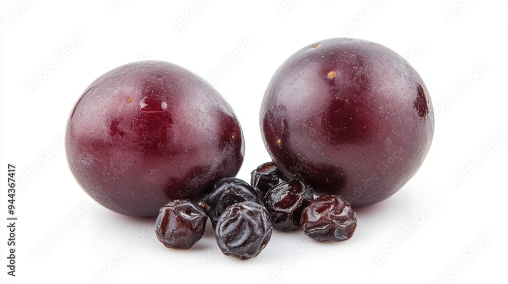 Obraz premium Raisin grain with fresh fruit closeup view