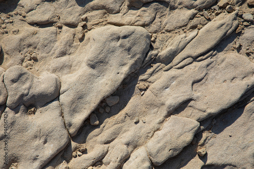 Fototapeta Naklejka Na Ścianę i Meble -  Macro view of natural texture of stone beach in Croatia, Adriatic Sea