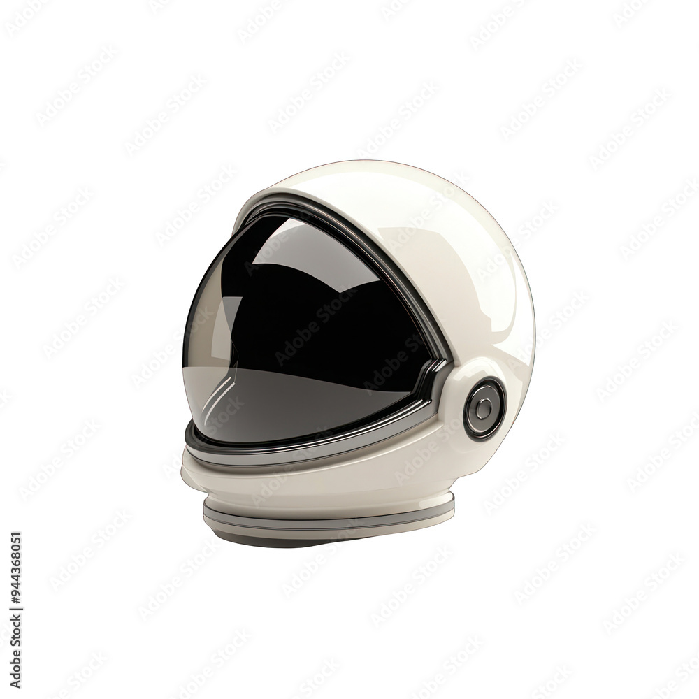 Realistic astronaut helmet, showcasing glossy finish and futuristic design, perfect for space, science, and technology themes. transparent background