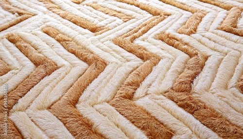 abstract patterned modern rug texture in ivory gold photo