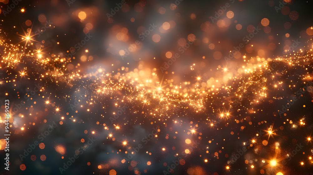 Abstract Gold Glitter Sparkles on Black Background Abstract Gold Glitter Sparkles on Black Background