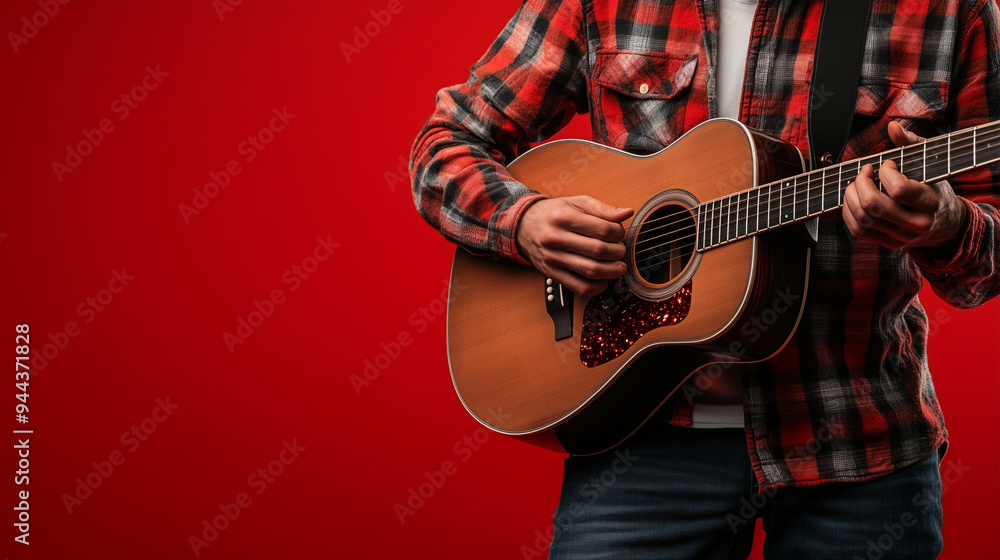 Obraz premium person playing guitar
