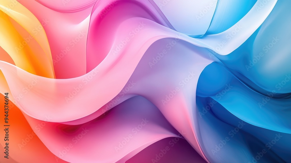 Vibrant Colorful Abstract Gradient Waves - Modern Fluid Art in Soft Pastel Tones Vibrant Colorful Abstract Gradient Waves - Modern Fluid Art in Soft Pastel Tones