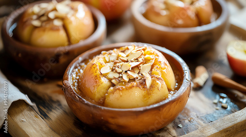 Baked Apples with Cinnamon and Almonds  A warm, naturally sweet dessert that s both healthy and satisfying, clean dessert, baked fruit photo