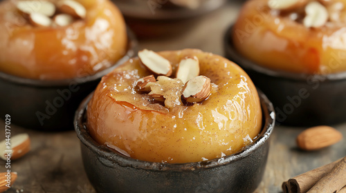 Baked Apples with Cinnamon and Almonds  A warm, naturally sweet dessert that s both healthy and satisfying, clean dessert, baked fruit photo