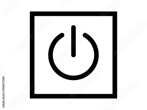 シンプル電源・起動正方形ボタンA：黒丸端線