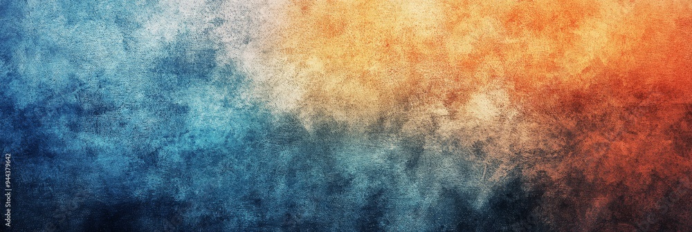 Obraz premium An abstract representation showcases the gradual blending of blue and orange shades, evoking a dynamic visual experience